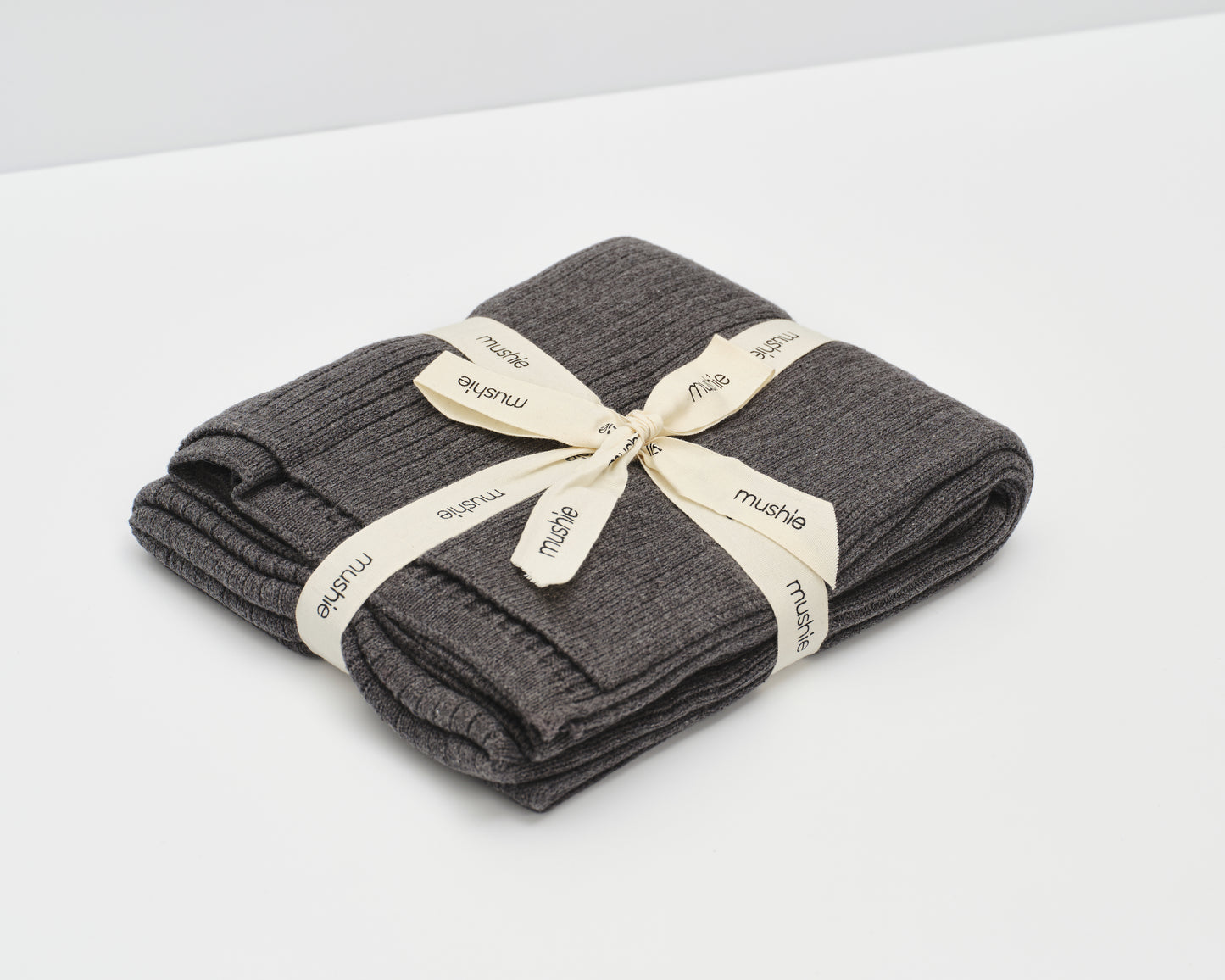 Couverture en tricot à côtes Anthracite