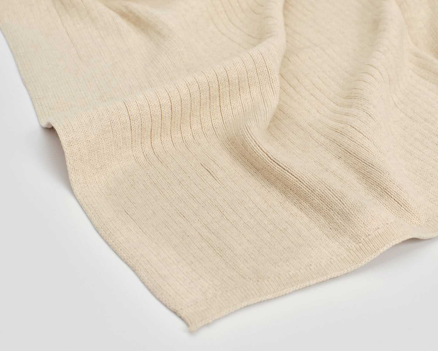 Couverture en tricot à cotes Beige chiné